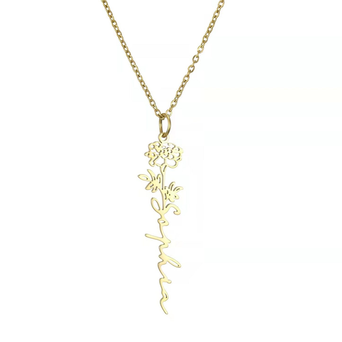 "Personalized December Flower Name Necklace - Unique Christmas Gift for Women in 2021"