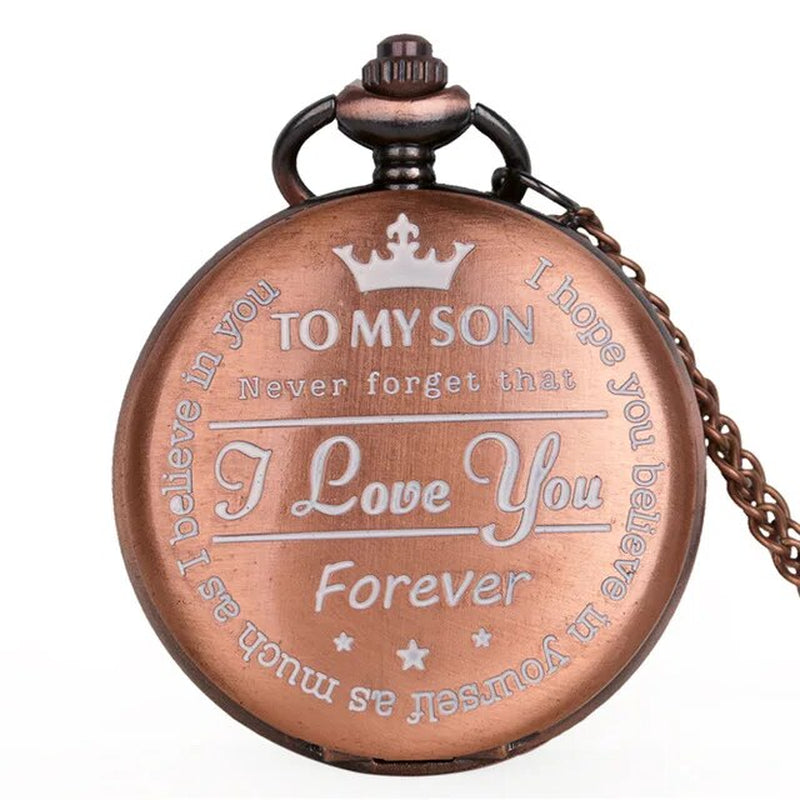 Best Gift Quartz Pocket Watch Chain to My Son Necklace Fob Watches Men Children'S Day Kids Boy Gift Present Reloj De Bolsillo