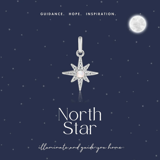 Silver North Star Charm