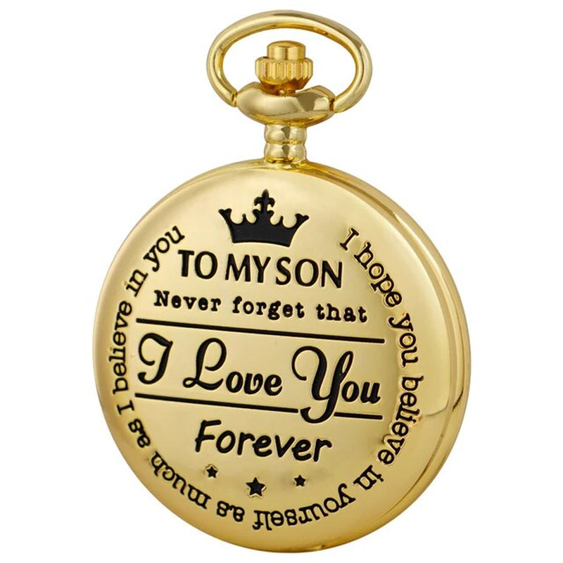 Best Gift Quartz Pocket Watch Chain to My Son Necklace Fob Watches Men Children'S Day Kids Boy Gift Present Reloj De Bolsillo