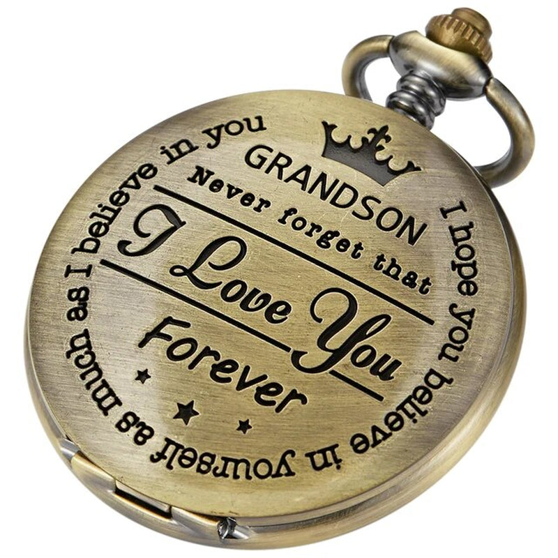 Best Gift Quartz Pocket Watch Chain to My Son Necklace Fob Watches Men Children'S Day Kids Boy Gift Present Reloj De Bolsillo