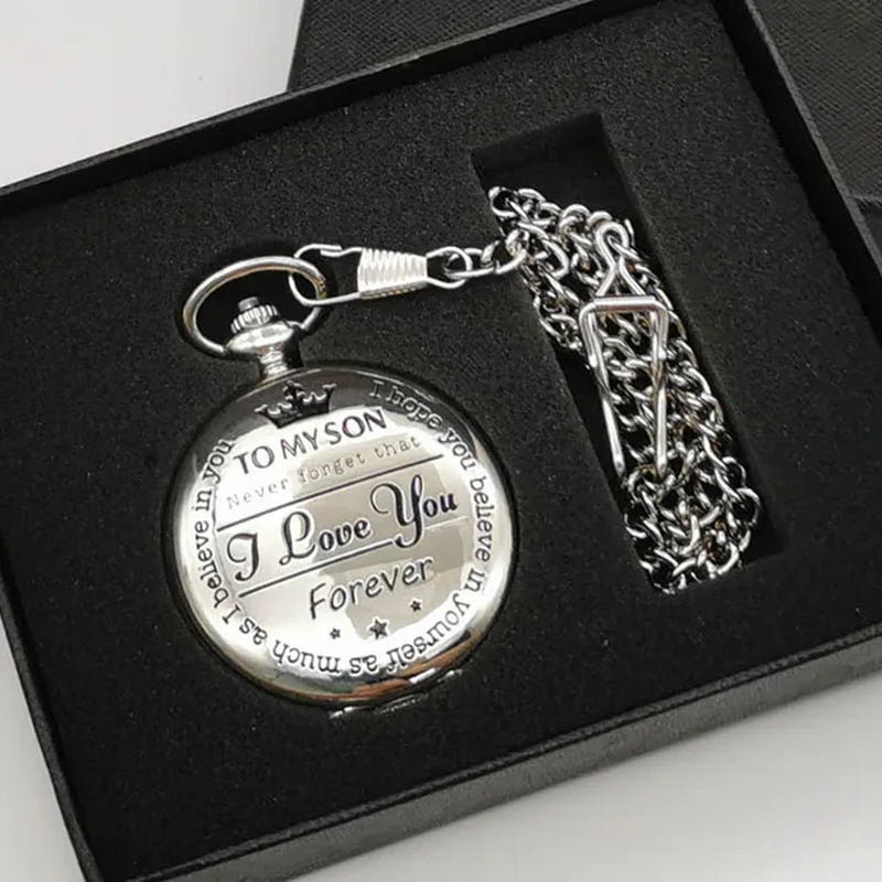 Best Gift Quartz Pocket Watch Chain to My Son Necklace Fob Watches Men Children'S Day Kids Boy Gift Present Reloj De Bolsillo