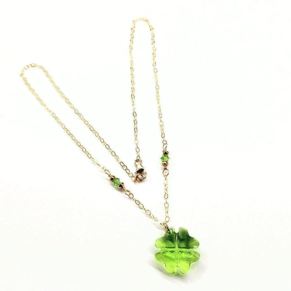 "Radiate Luck with our Exclusive 2023 Limited Edition Light Green Crystal Clover Necklace"